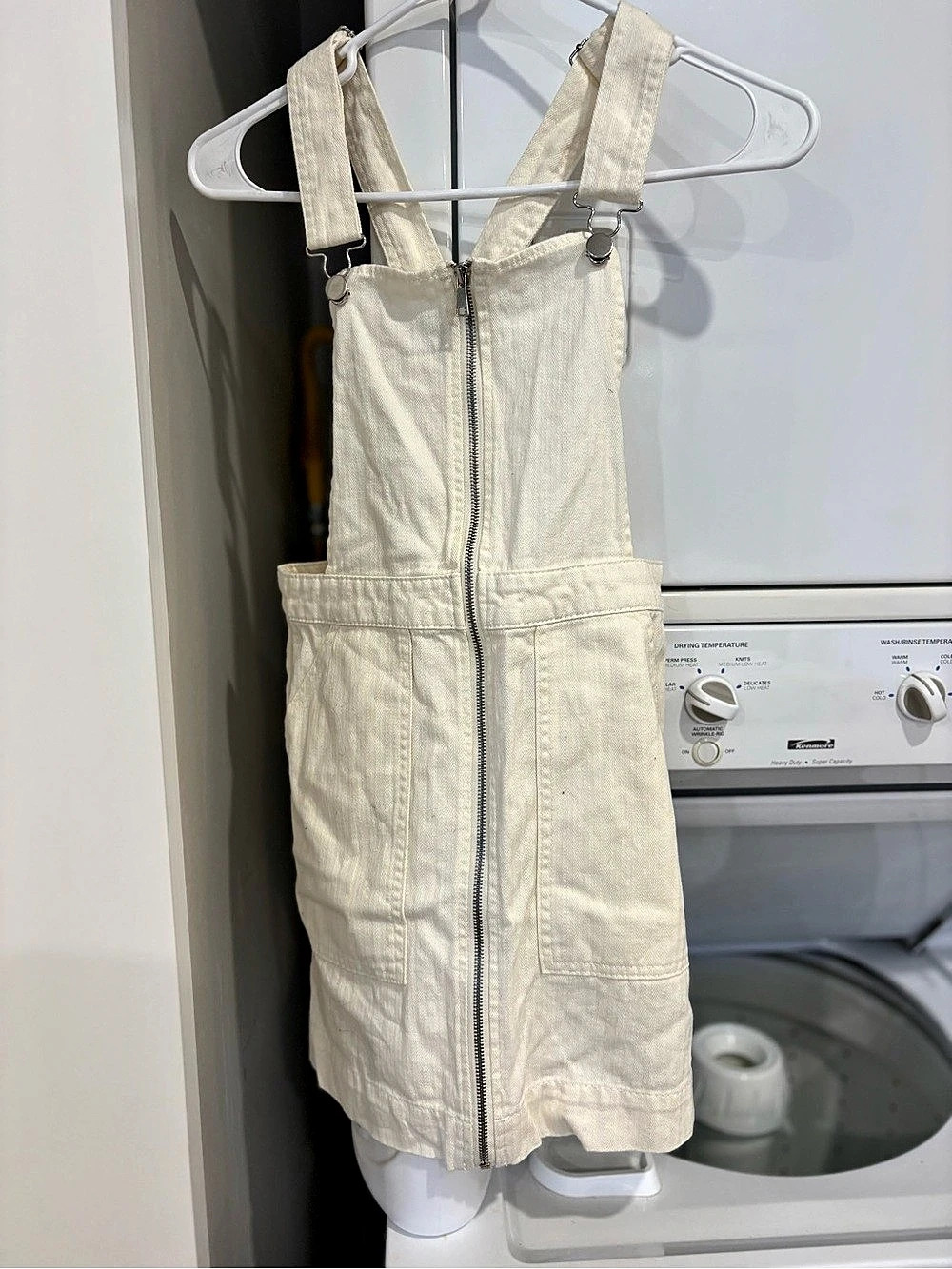 Forever 21 Cream Overall Romper Size Medium Like New